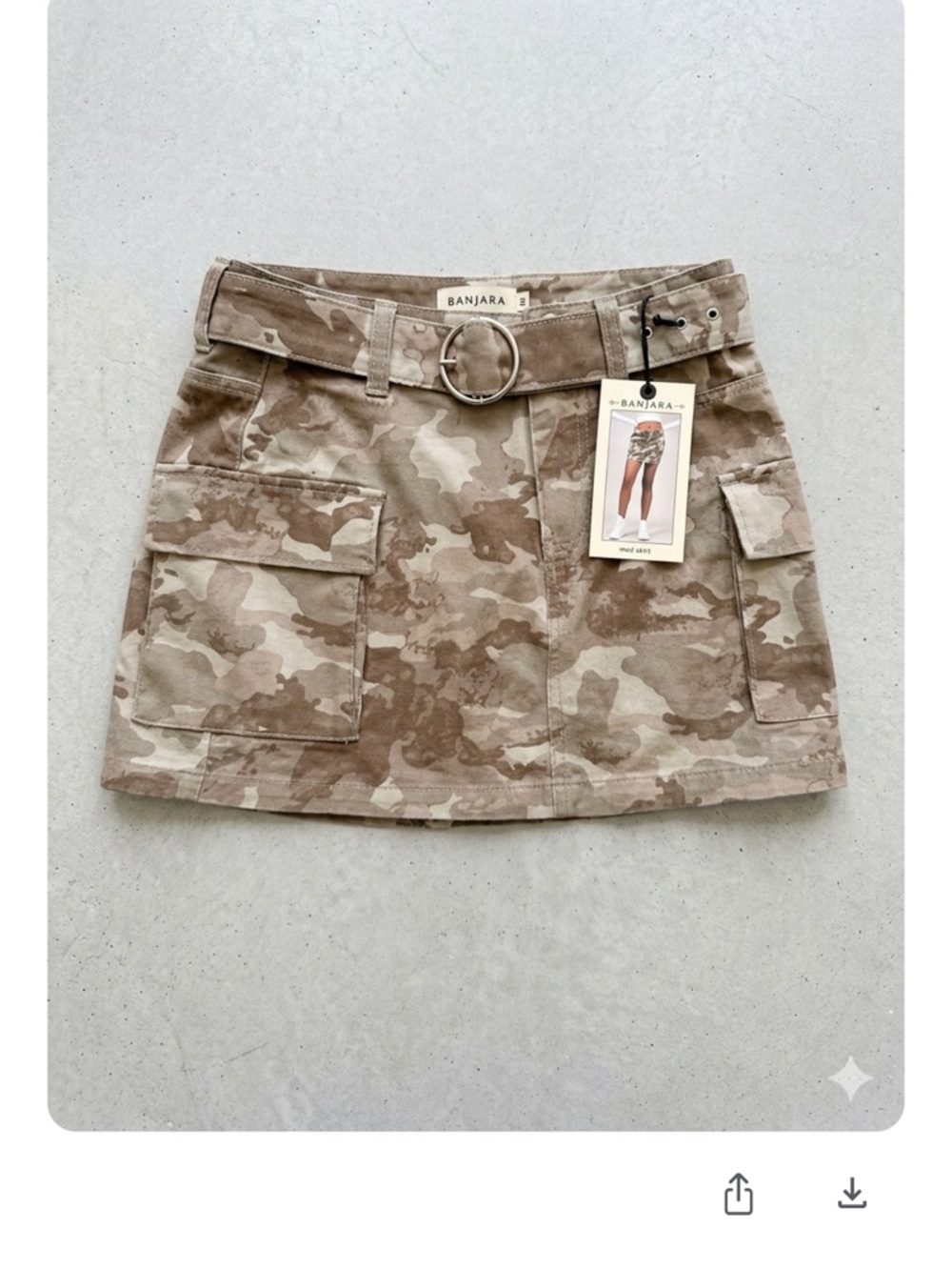NWT Love Fire Camo Mini Skirt Gorpcore Sz  00 Y2KRevival, Festival $49